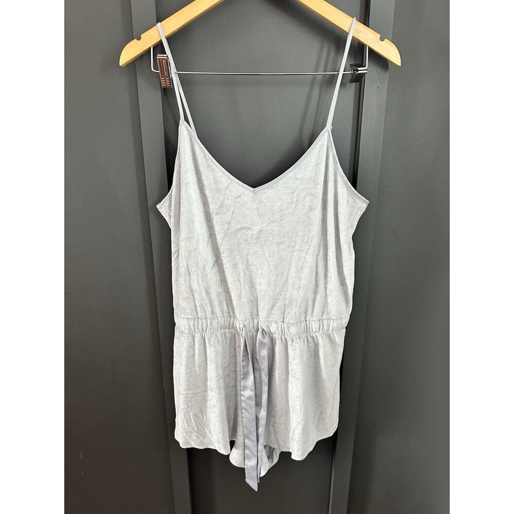 Victoria's Secret Crushed Grey Velvet Sleepwear Romper Size Large